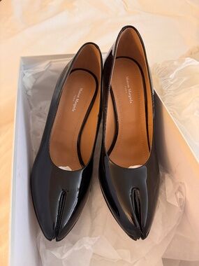Maison Margiela Tabi 110mm patent-leather pumps